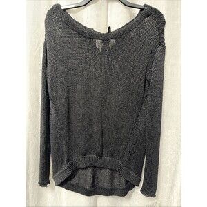 Diane Von Furstenberg DVF Black Loose Knit Sweater Keyhole Back Size Small